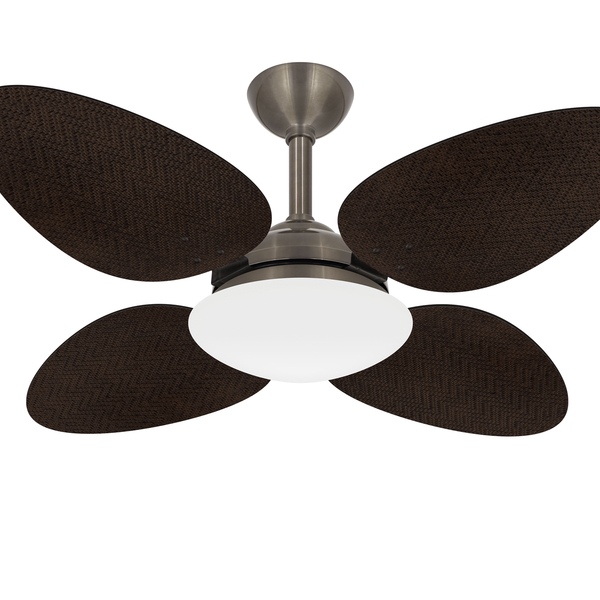 Ventilador Teto Bronze 4 Pás Palha Potente Trevo Ventax 220v