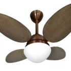 Ventilador Teto Chocolate 4 Pás Tabaco Luxo Silencioso 220v