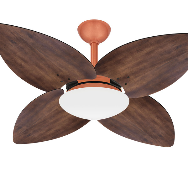 Ventilador Teto Cobre 4 Pás Imbuia Winds Turbo Ventax 110v