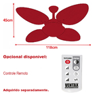 Ventilador Teto Cobre 4 Pás Madeira Trevo Ventax 110v