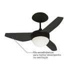 Ventilador de Teto com Controle Remoto 3 pás Preto Nano Inspire 220V