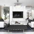 Ventilador de Teto Controle Remoto Max Retrátil 3 Pás 110cm Bivolt Cromado Inspire