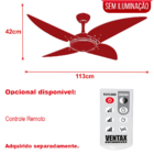 Ventilador Teto Dourado Potente Quad 4 Pás Mdf Ventax 220v