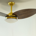 Ventilador Teto Dourado Winds 3 Pás Imbuia Turbo Ventax 220v