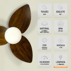 Ventilador Teto Dourado Winds 3 Pás Imbuia Turbo Ventax 220v