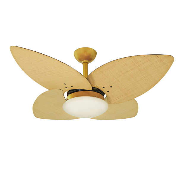 Ventilador Teto Dourado Winds 4 Pás Palha Turbo Ventax 220v