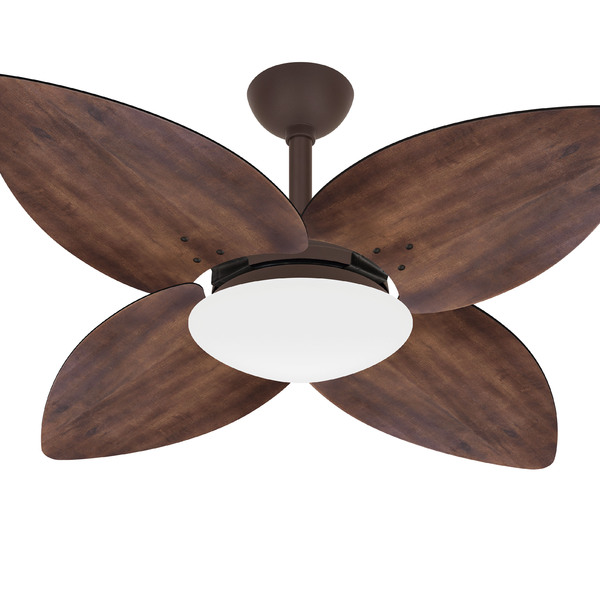 Ventilador Teto Marrom 4 Pás Madeira Sala Winds Ventax 220v