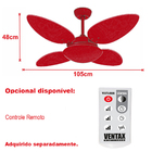 Ventilador Teto Marrom 4 Pás Pétalo Silencioso Ventax 220v