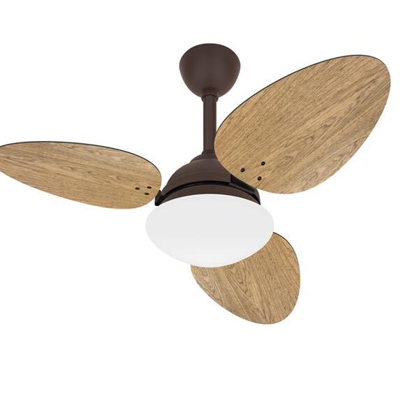 Ventilador Teto Marrom Trevo 3 Pás Freijó Turbo Ventax 110v