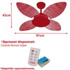 Ventilador Teto Mini Pétalo Branco Com Controle Remoto 220v