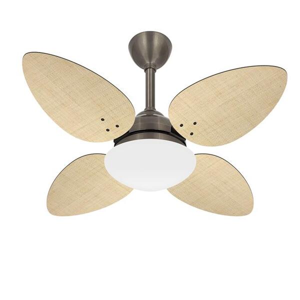 Ventilador Teto Pétalo 4 Pás Palha Natural Turbo Ventax 220v