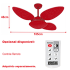 Ventilador Teto Potente Sala Bronze Pétalo 3 Pás Ventax 220v