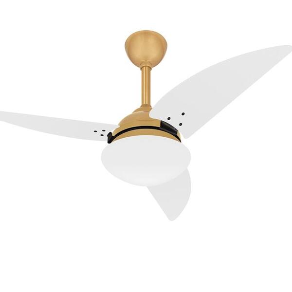Ventilador Teto Potente Sala Class Dourado 3 Pás Ventax 110v