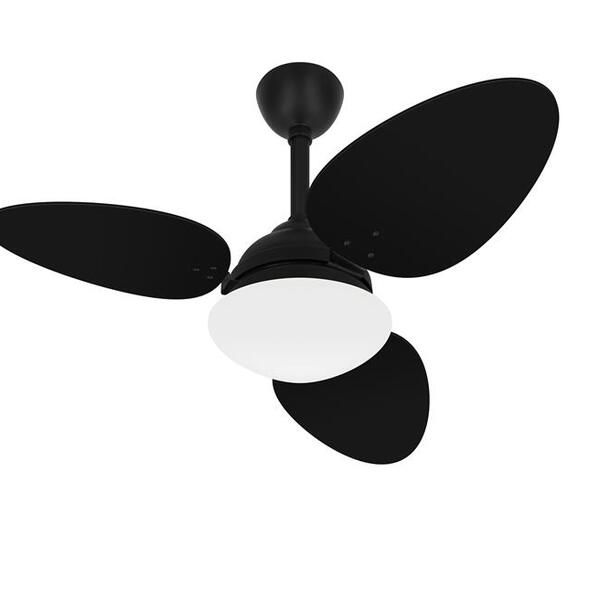 Ventilador Teto Potente Sala Trevo 3 Pás Preto Ventax 110v