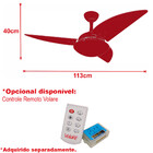 Ventilador Teto Potente Silencioso 3 Pás Tabaco Ventax  220v