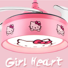 Ventilador Teto Retratil Infantil Led Bluetooth Hello Kitty