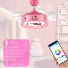 Ventilador Teto Retratil Infantil Led Bluetooth Hello Kitty
