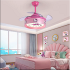 Ventilador Teto Retratil Infantil Led Bluetooth Hello Kitty