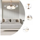 Ventilador Teto Retrátil Led Controle Remoto E Som Bluetooth