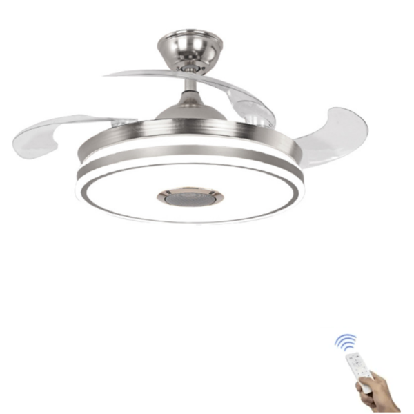 Ventilador Teto Retrátil Led Controle Remoto E Som Bluetooth