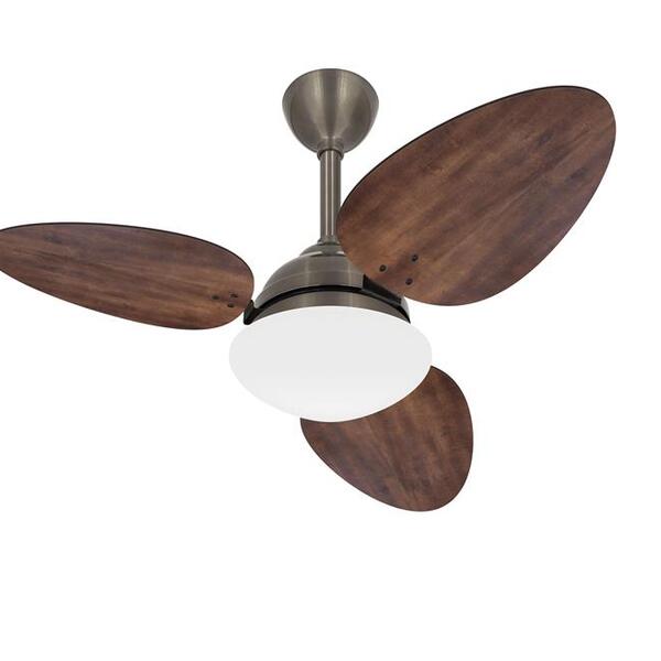 Ventilador Teto Silencioso 3 Pás Madeira Trevo Ventax 220v