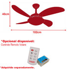 Ventilador Teto Silencioso Quarto 4 Pás Tabaco Ventax  127v