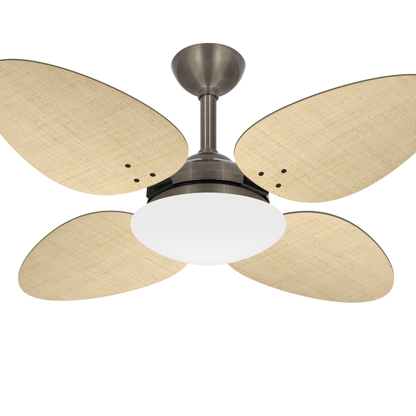 Ventilador Teto Trevo Bronze 4 Pás Palha Quarto Ventax 110v