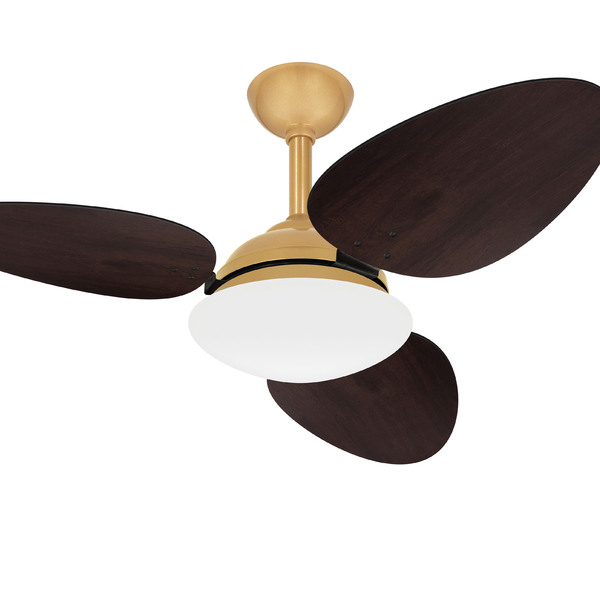 Ventilador Teto Trevo Dourado Silencioso 3 Pás Ventax 220v