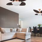 Ventilador Teto Vd28 4pás Rattan Cobre/tb 220v+controle R.