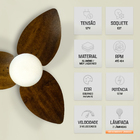 Ventilador Teto Winds Dourado Silencioso 3 Pás Ventax 110v