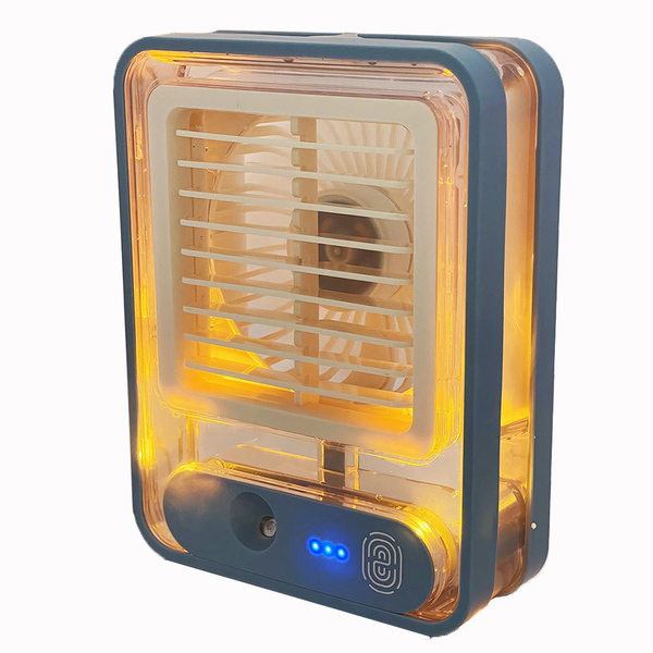 Ventilador Umidificador Agua Led Usb Touch Mesa 3 Velocidades