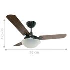 Ventilador Unions Preto 220v 3 Pás Verniz