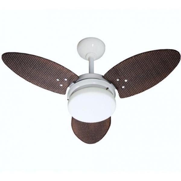 Ventilador Ventura Branco Mdf 220v 3 Pás Tabaco