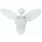 Ventilador Ventura Branco Rattan 220V 3 Pás Brancas