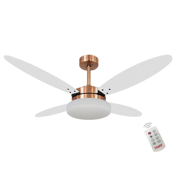 Ventilador Volare Lanai Branco E Tabaco 220v Controle Remoto