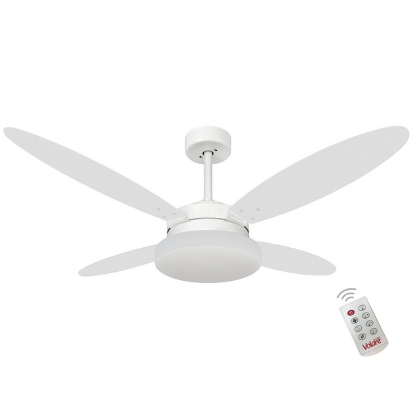 Ventilador Volare Lanai Branco Tabaco 127v E Controle Remoto