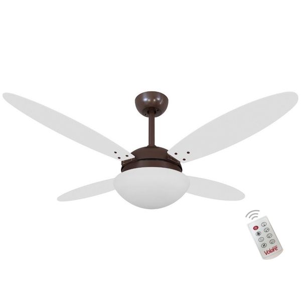 Ventilador Volare Lanai Branco Tabaco 220v E Controle Remoto