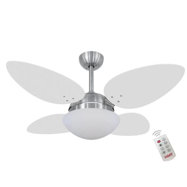 Ventilador Volare Petalo Quad Branco 127v E Controle Remoto