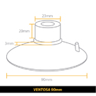 Ventosa 90mm Corpo Longo Para Cama De Gato 2 Un