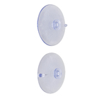 Ventosa Botão para Vidro e Espelho 50mm PVC Incolor 2 peças