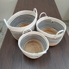 Veredas Cesta Decorativa Organizadora Cachepô Fibra Preto 3 P