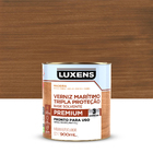 Verniz para Madeira Base Solvente Pronto para Uso Acetinado Tripla Proteção Imbuia 900ml Luxens