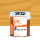 Verniz Deck para Madeira Base Solvente Pronto para Uso Semibrilho Pronto para Uso Natural 3,6L Luxens