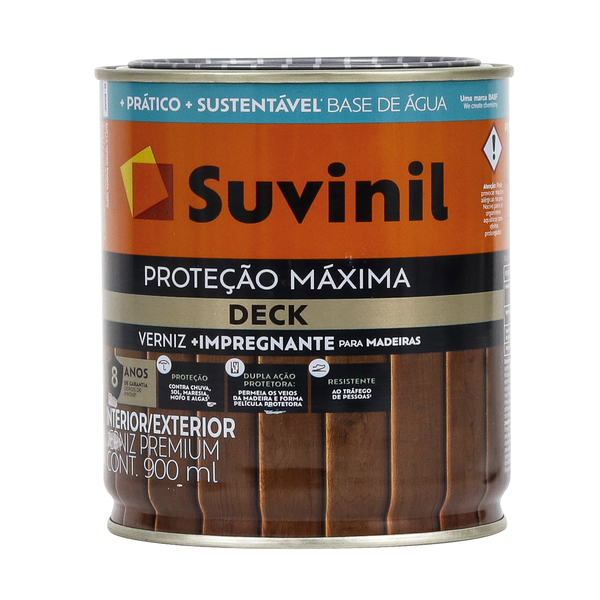 Verniz Solvente Deck Proteção Maxima  Acetinado Imbuia 900mL Suvinil