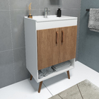 Verona Balcao 60  Br/Carvalho C/Pés sem cuba