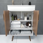 Verona Balcao 60  Br/Carvalho C/Pés sem cuba