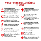 Vídeo Porteiro Interfone Residencial Com Visão Noturna Pt-300