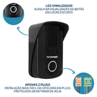 Vídeo Porteiro Inviolável Vp3 Preto/Preto Com Câmera De Visão