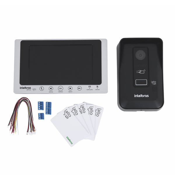 VÍdeo Porteiro Prata e Preto Allo WT7 Lite Intelbras