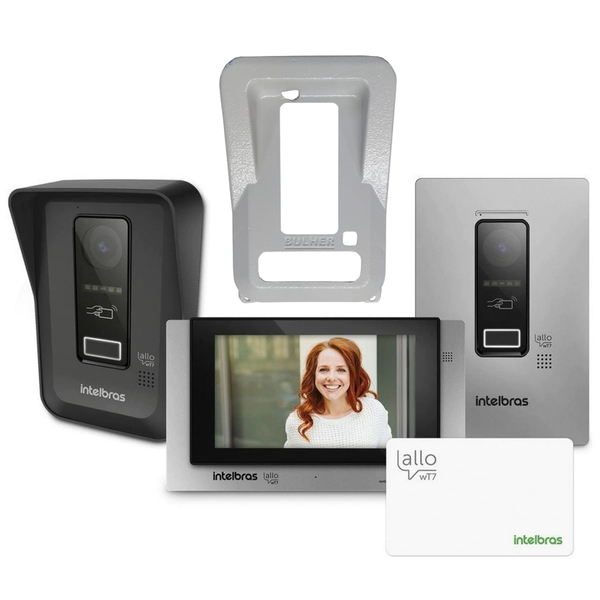 Video Porteiro Wifi Allo Wt7 Intelbras Com Protetor Branco